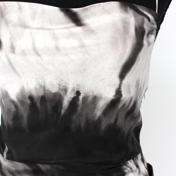 Retrofete Auris Dress Silk Black Silver Tie Dye Slip Satin Mini XS X-Small - Picture 5 of 9